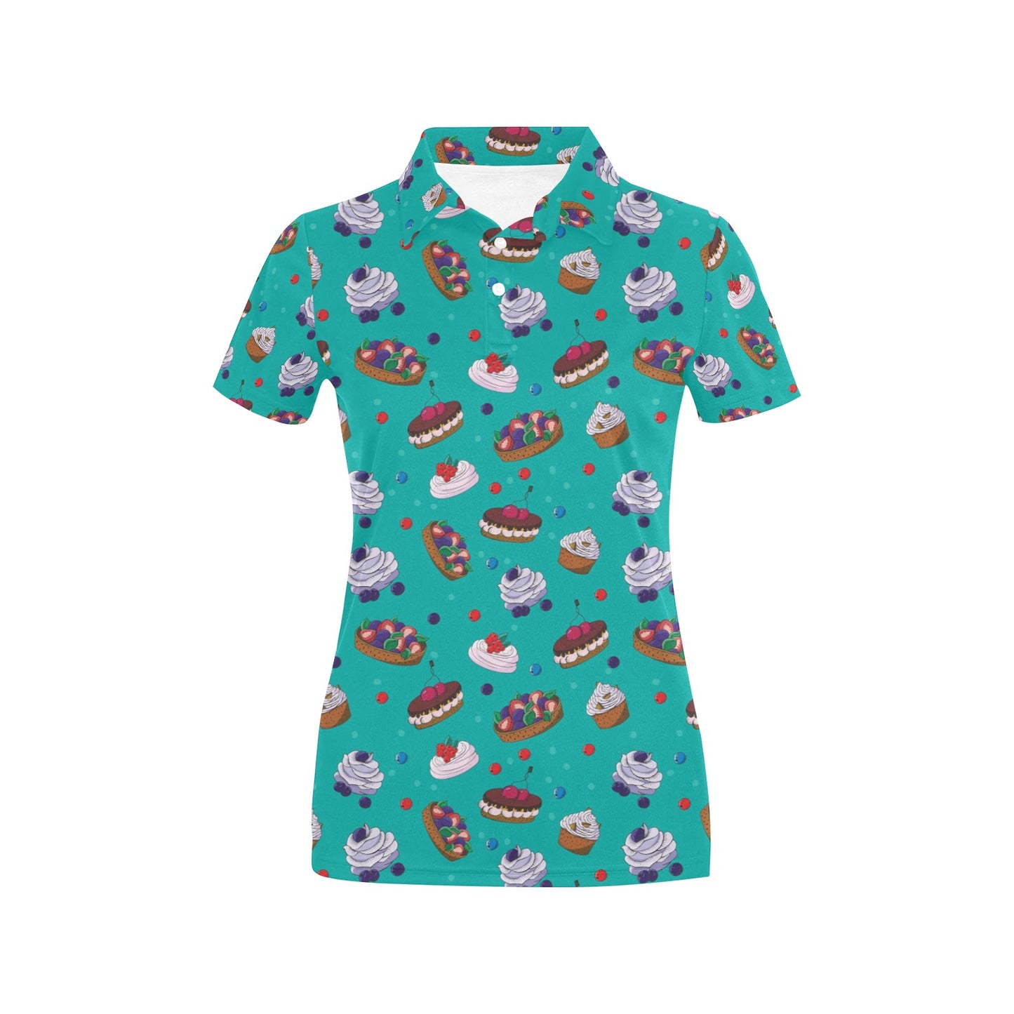 Cake Pattern Print Design 07 Women's Polo Shirt