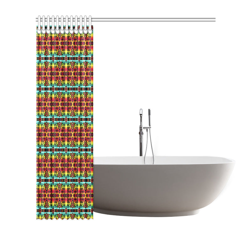 Kente Red Design African Print Shower Curtain