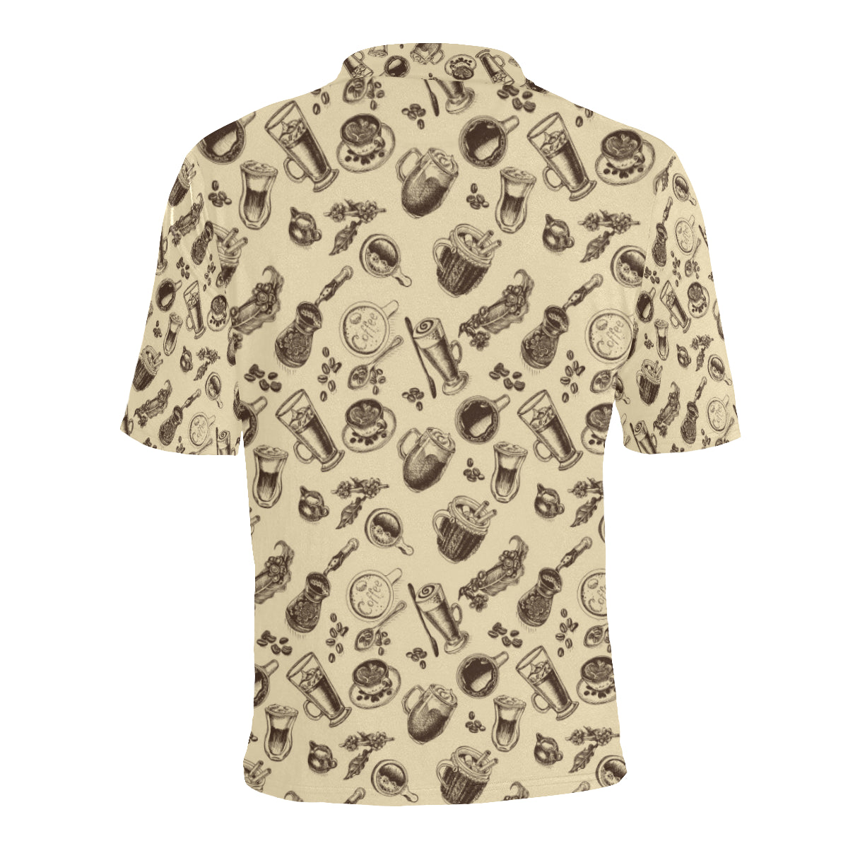 Coffee Pattern Print Design 05 Men Polo Shirt