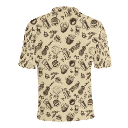Coffee Pattern Print Design 05 Men Polo Shirt