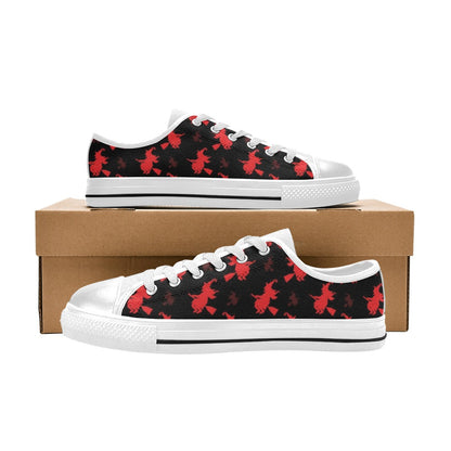 Witch Print Design LKS308 Women's White Low Top Shoes
