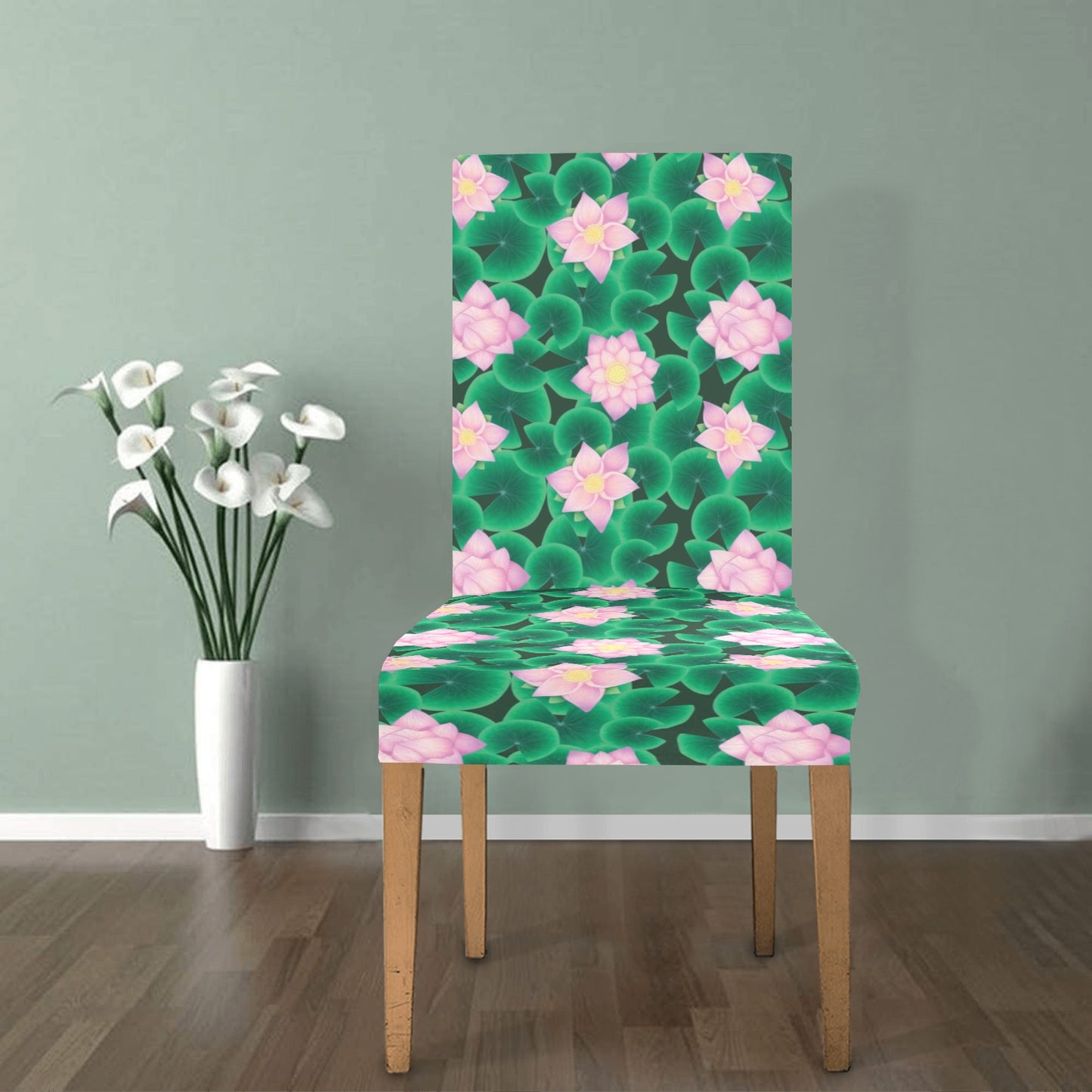 Water Lily Print Design LKS303 Dining Chair Slipcover
