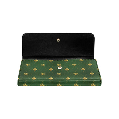 Clover  Pattern Print Design 01 Women's Trifold Wallet
