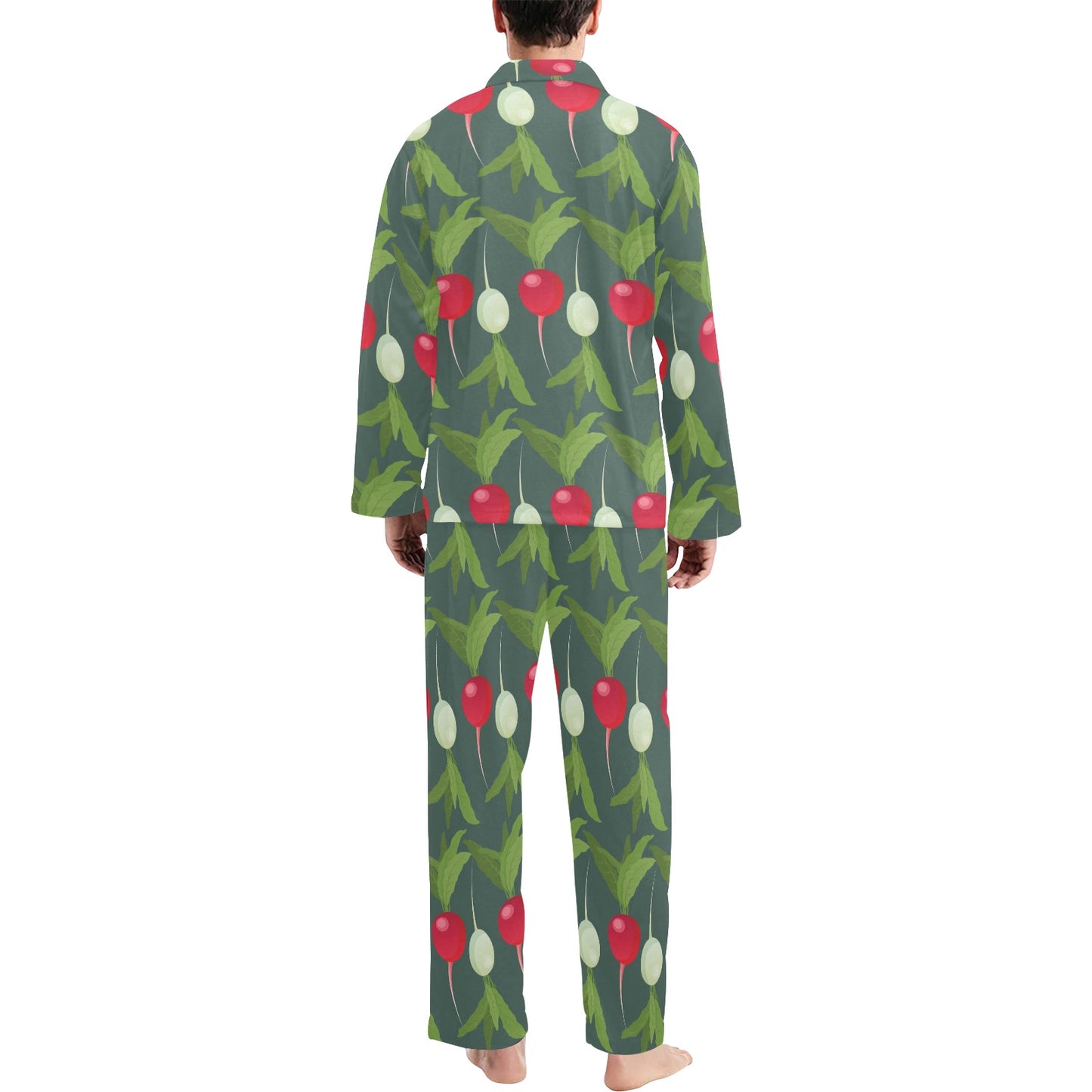 Radish Pattern Print Design A03 Men's Long Pajama Set