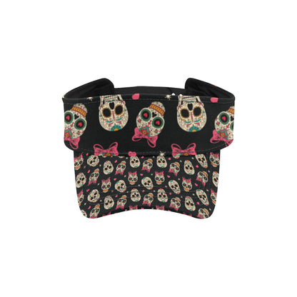 Sugar Skull Pink Bow Themed Print Unisex Sun Visor
