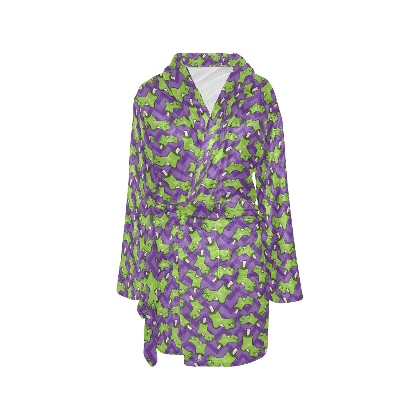 Zombie Foot Design Pattern Print Women's Fleece Robe