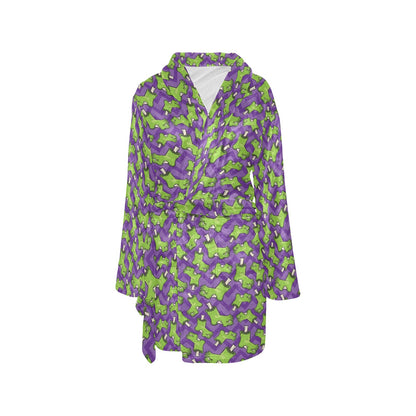 Zombie Foot Design Pattern Print Women's Fleece Robe