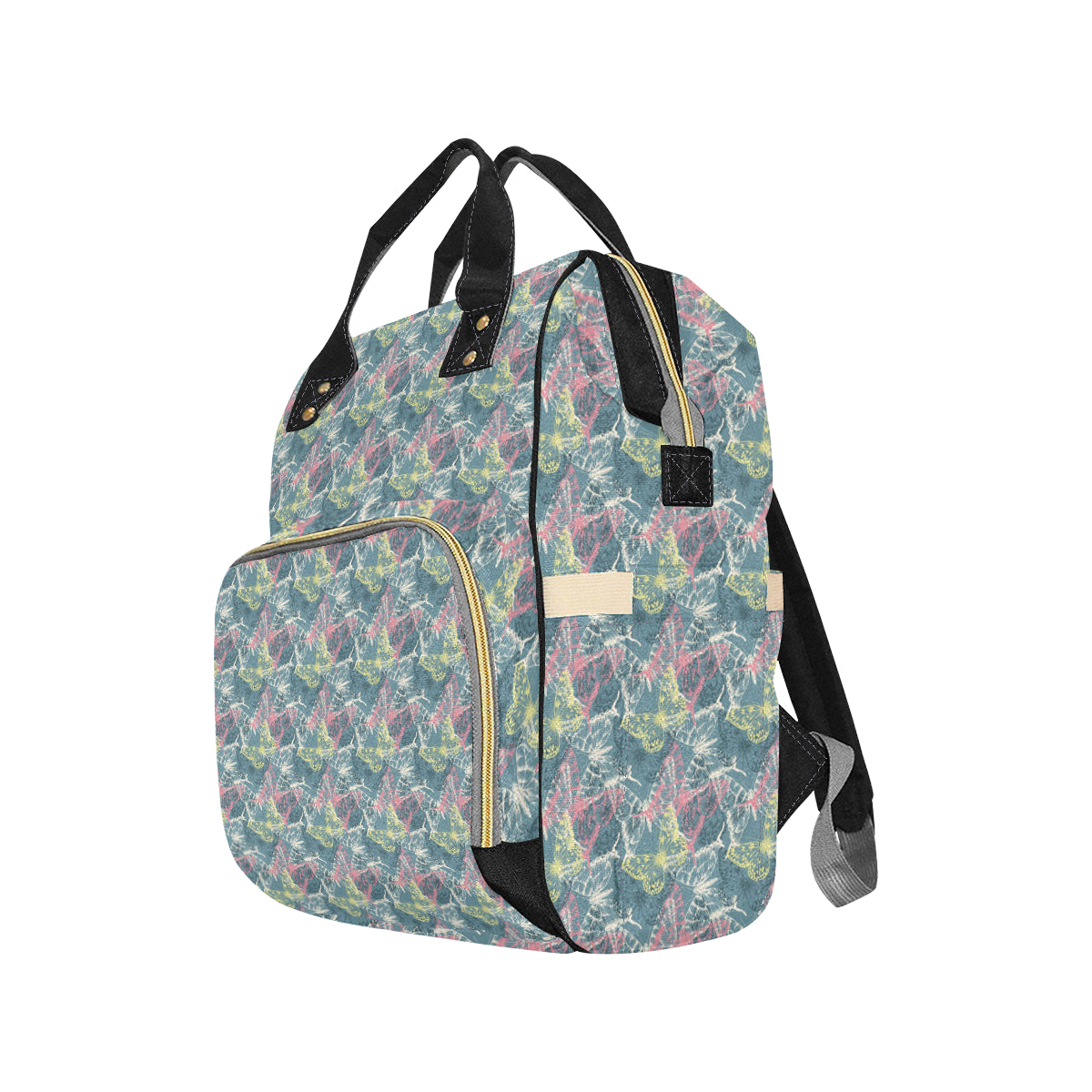 Butterfly Pattern Print Design 01 Diaper Bag Backpack