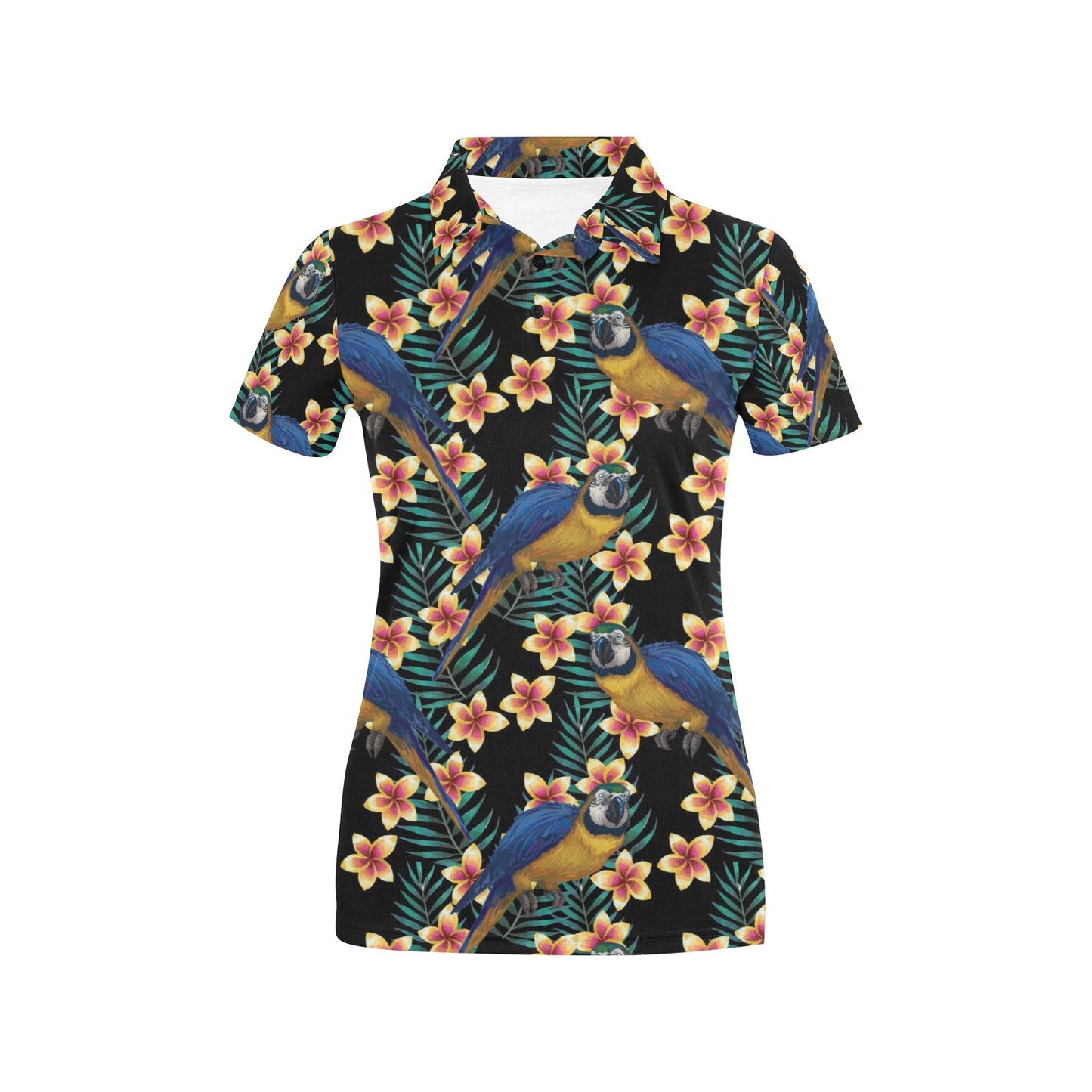 Macaw Pattern Print Design 01 Women's Polo Shirt