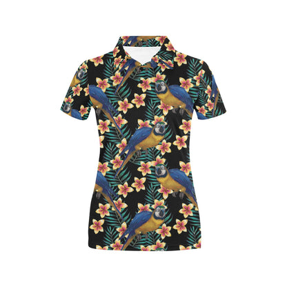 Macaw Pattern Print Design 01 Women's Polo Shirt