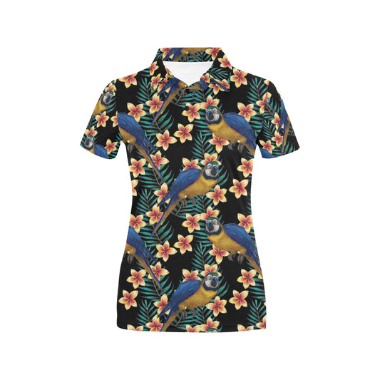 Macaw Pattern Print Design 01 Women's Polo Shirt