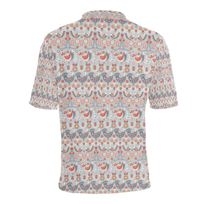 Swedish Nordic Design Print Men Polo Shirt