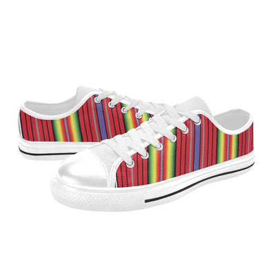 Serape Print Design LKS305 Women's White Low Top Shoes