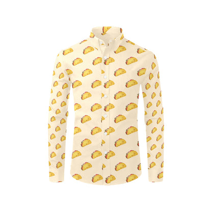 Taco Print Design LKS302 Men's Long Sleeve Dress Shirt
