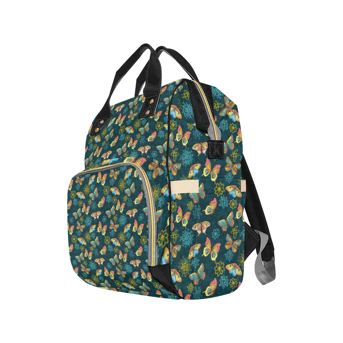 Butterfly Hand Draw Print Pattern Diaper Bag Backpack