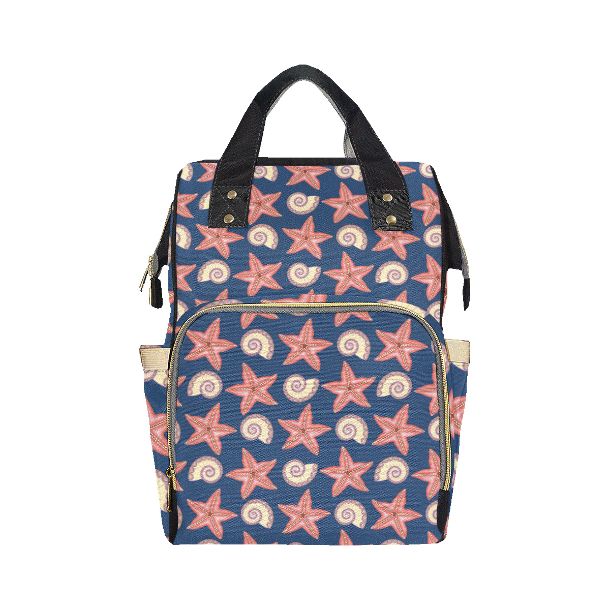 Starfish Pattern Print Design 03 Diaper Bag Backpack