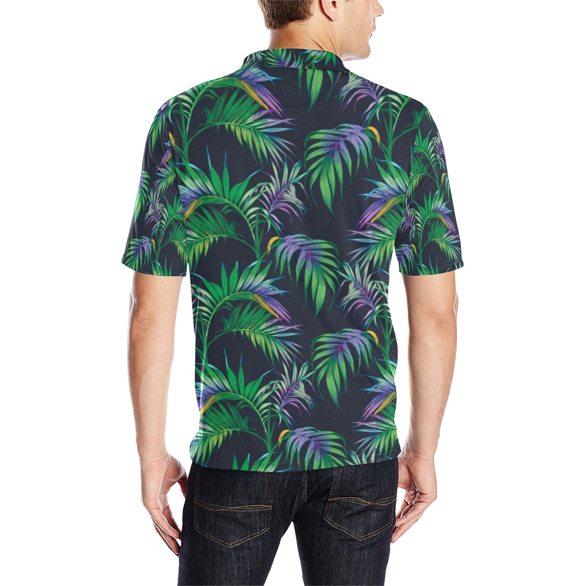 Palm Leaves Pattern Print Design PL04 Men Polo Shirt