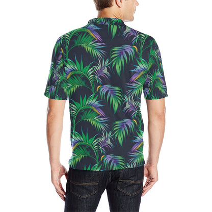 Palm Leaves Pattern Print Design PL04 Men Polo Shirt