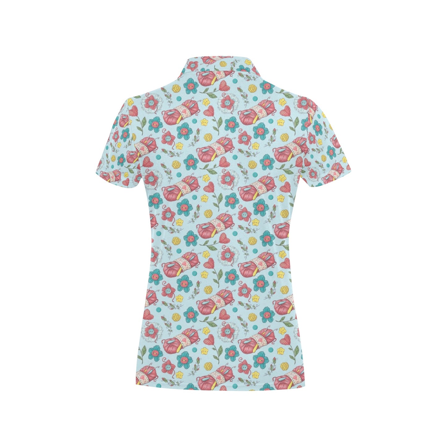 Crochet Pattern Print Design 01 Women's Polo Shirt