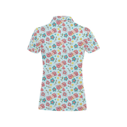 Crochet Pattern Print Design 01 Women's Polo Shirt