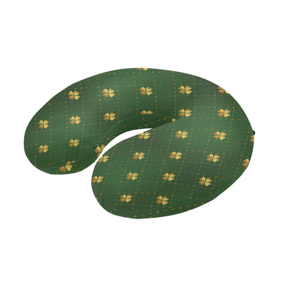 Clover Pattern Print Design 01 U-Shaped Travel Neck Pillow