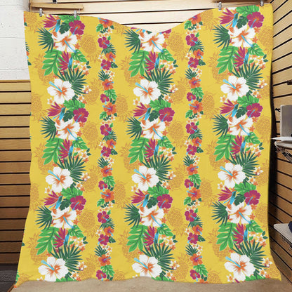 Hawaiian Themed Pattern Print Design H09 Premium Quilt
