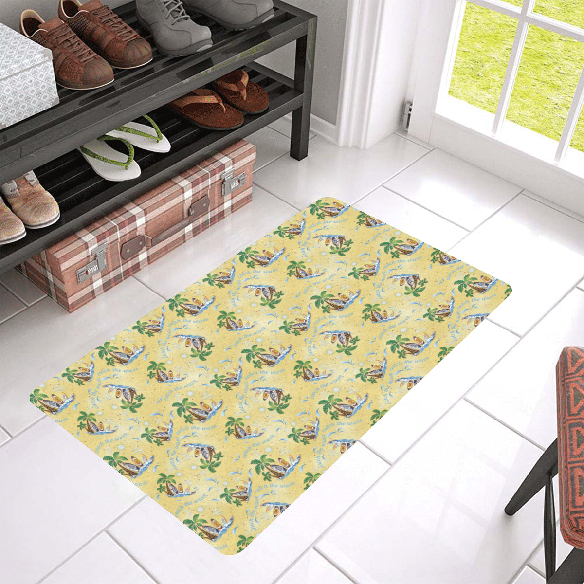 Surf Catch the Wave Design Rubber Doormat