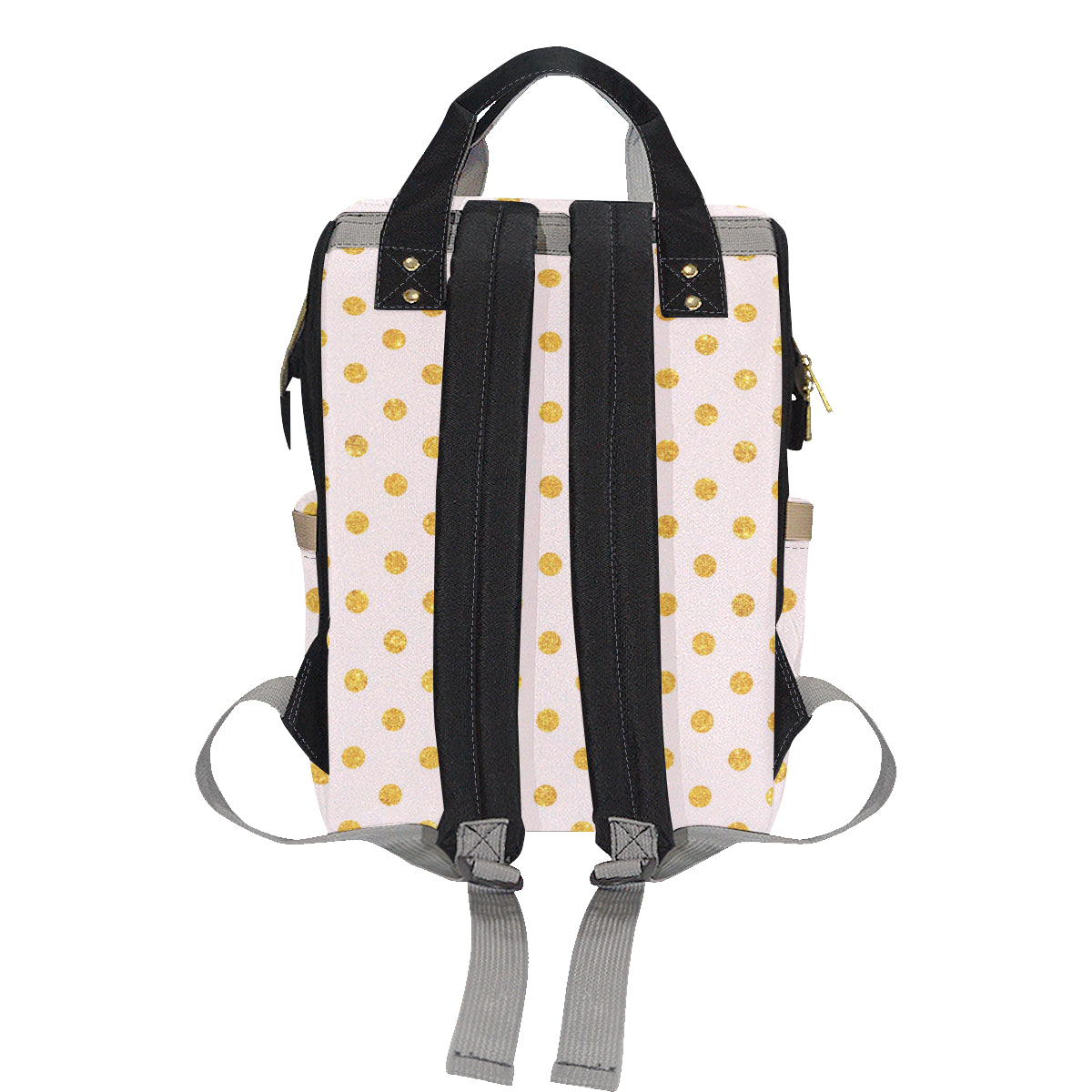 Polka Dot Gold Pink Pattern Print Design 01 Diaper Bag Backpack