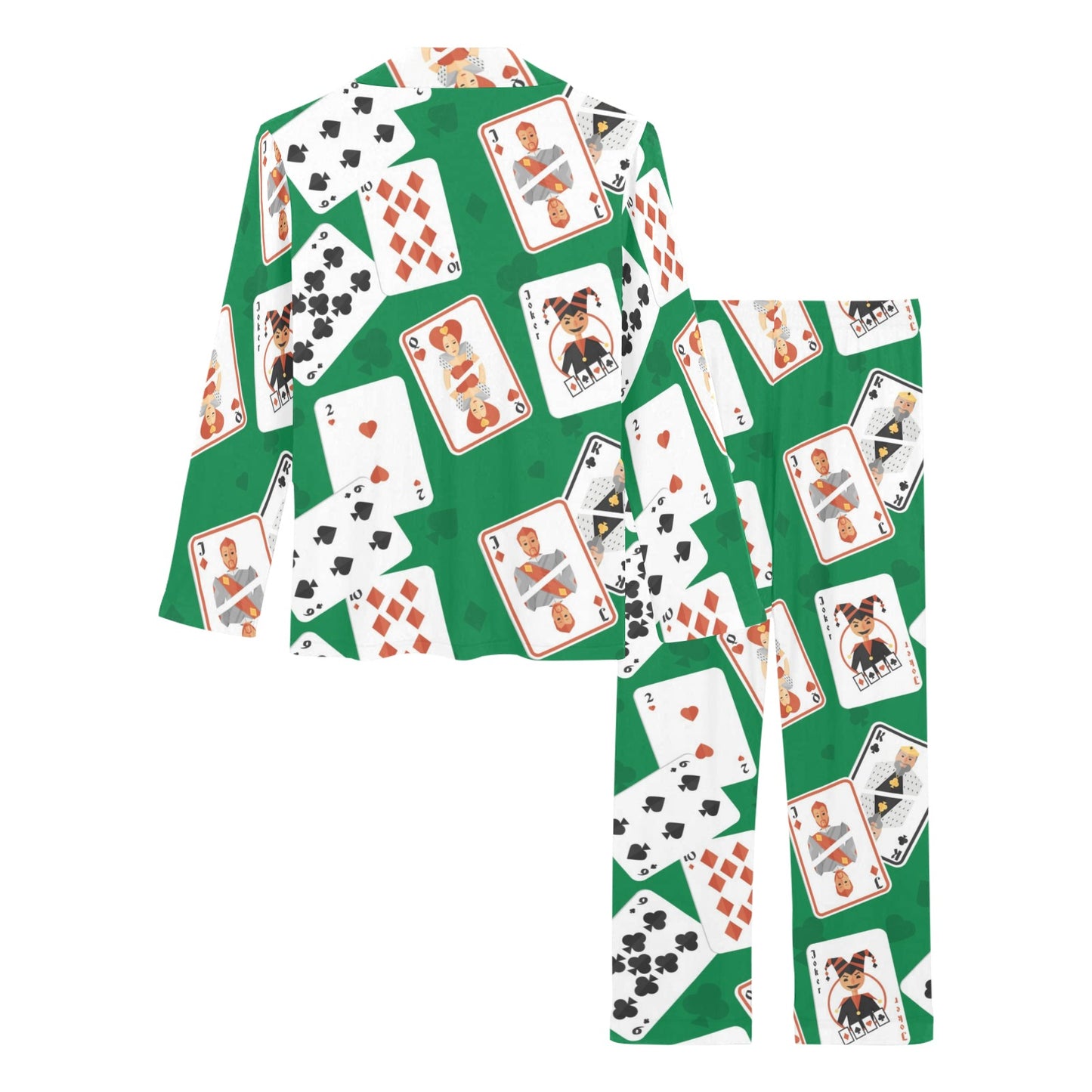 Poker Cards Pattern Print Design A03 Women's Long Pajama Set