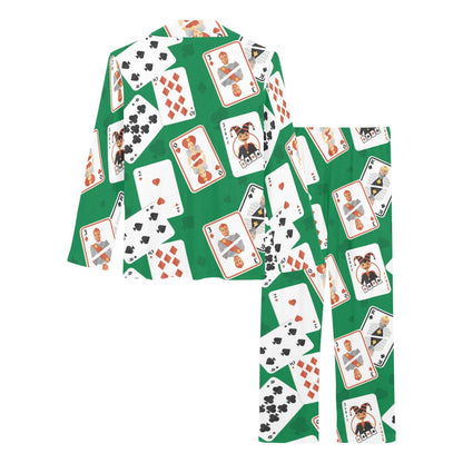 Poker Cards Pattern Print Design A03 Women's Long Pajama Set