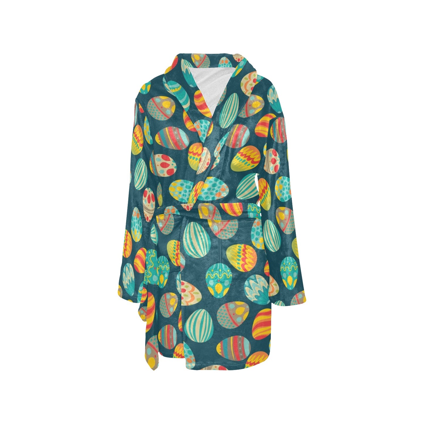 Easter Eggs Pattern Print Design RB09 Women's Fleece Robe