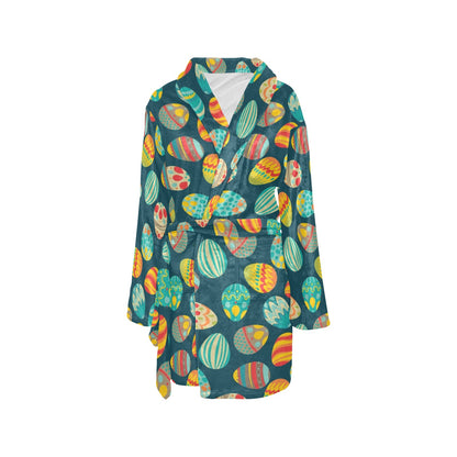 Easter Eggs Pattern Print Design RB09 Women's Fleece Robe