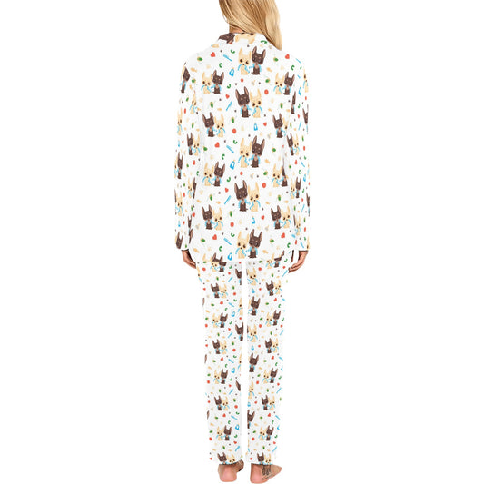 Chihuahua Pattern Print Design 06 Women's Long Pajama Set