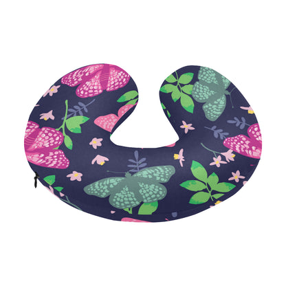 Monarch Butterfly Pattern Print Design 03 U-Shaped Travel Neck Pillow