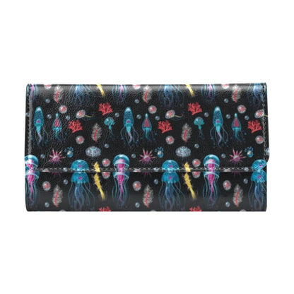 Jellyfish Underwater Print Women's Trifold Wallet