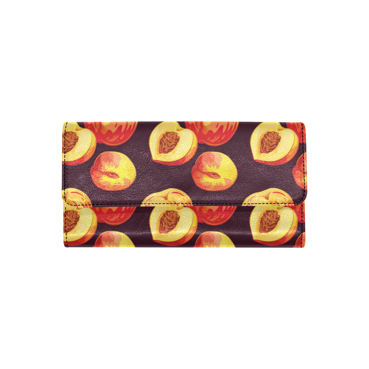 Peach Pattern Print Design A04 Women's Trifold Wallet