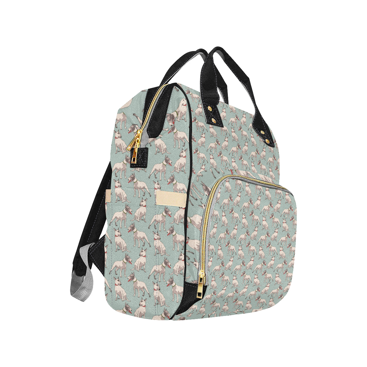 Bull Terrier Cute Print Pattern Diaper Bag Backpack