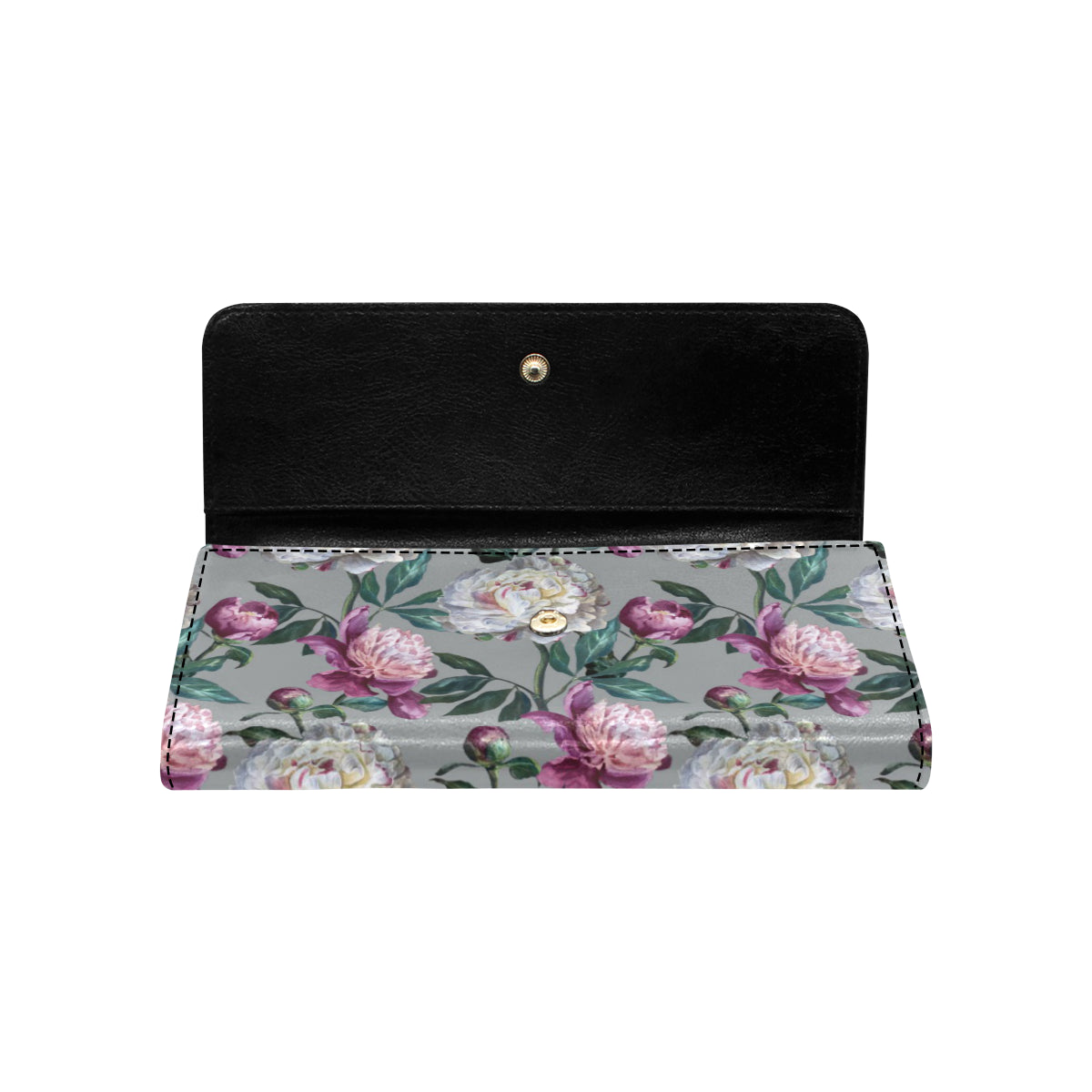 Peony Pattern Print Design PE01 Women's Trifold Wallet