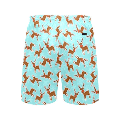 Reindeer Print Design LKS403 Men's Swim Trunks Beach Shorts
