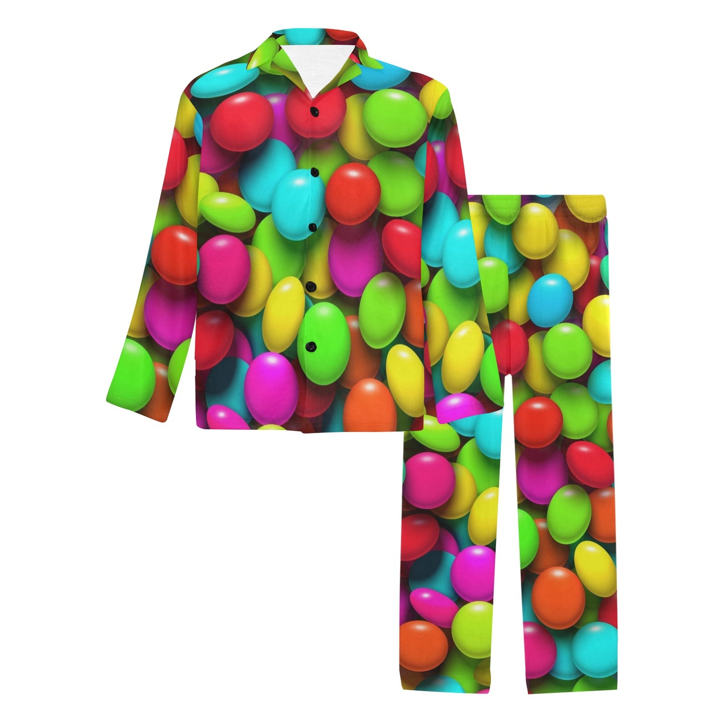 Candy Pattern Print Design CA03 Men's Long Pajama Set