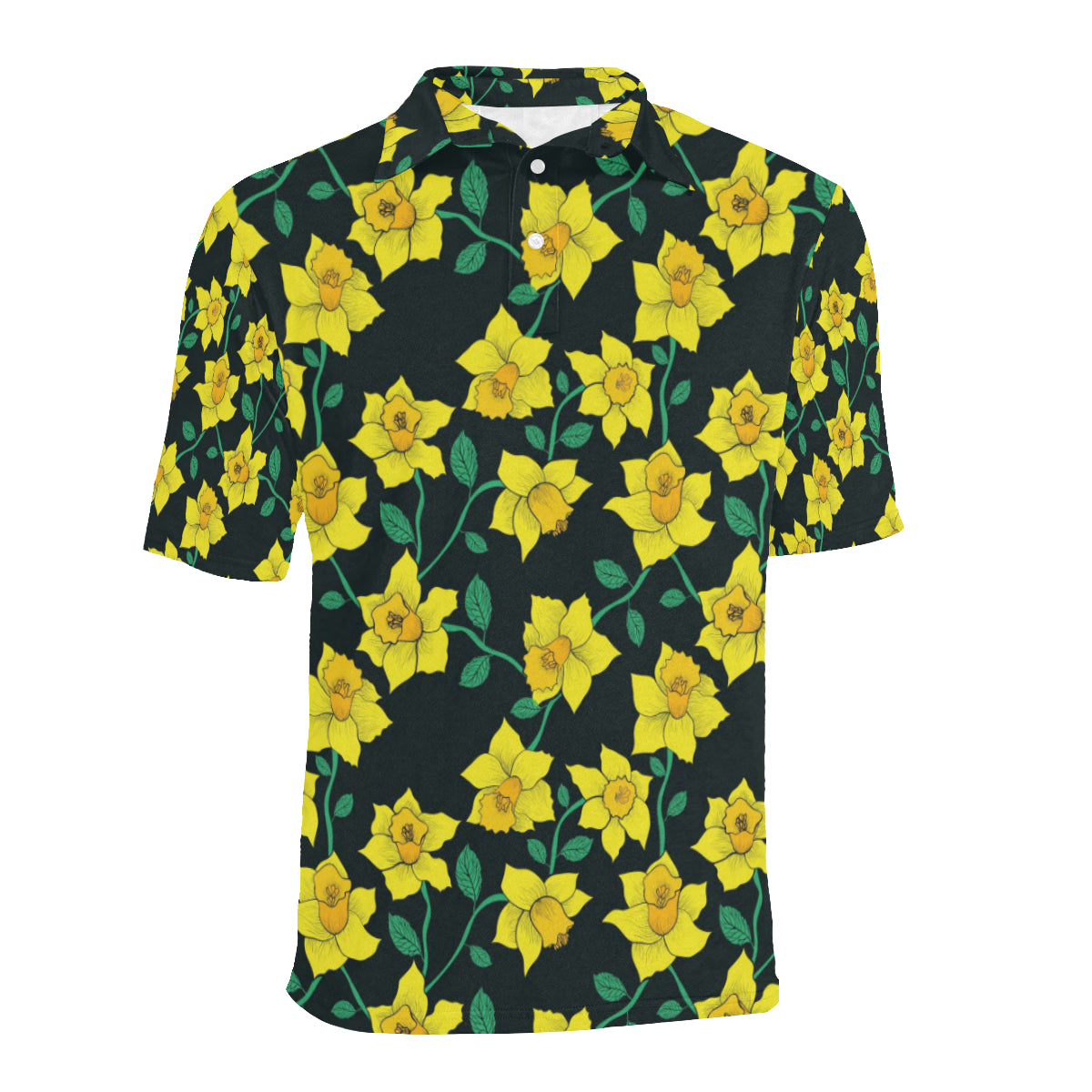 Daffodils Pattern Print Design DF03 Men Polo Shirt