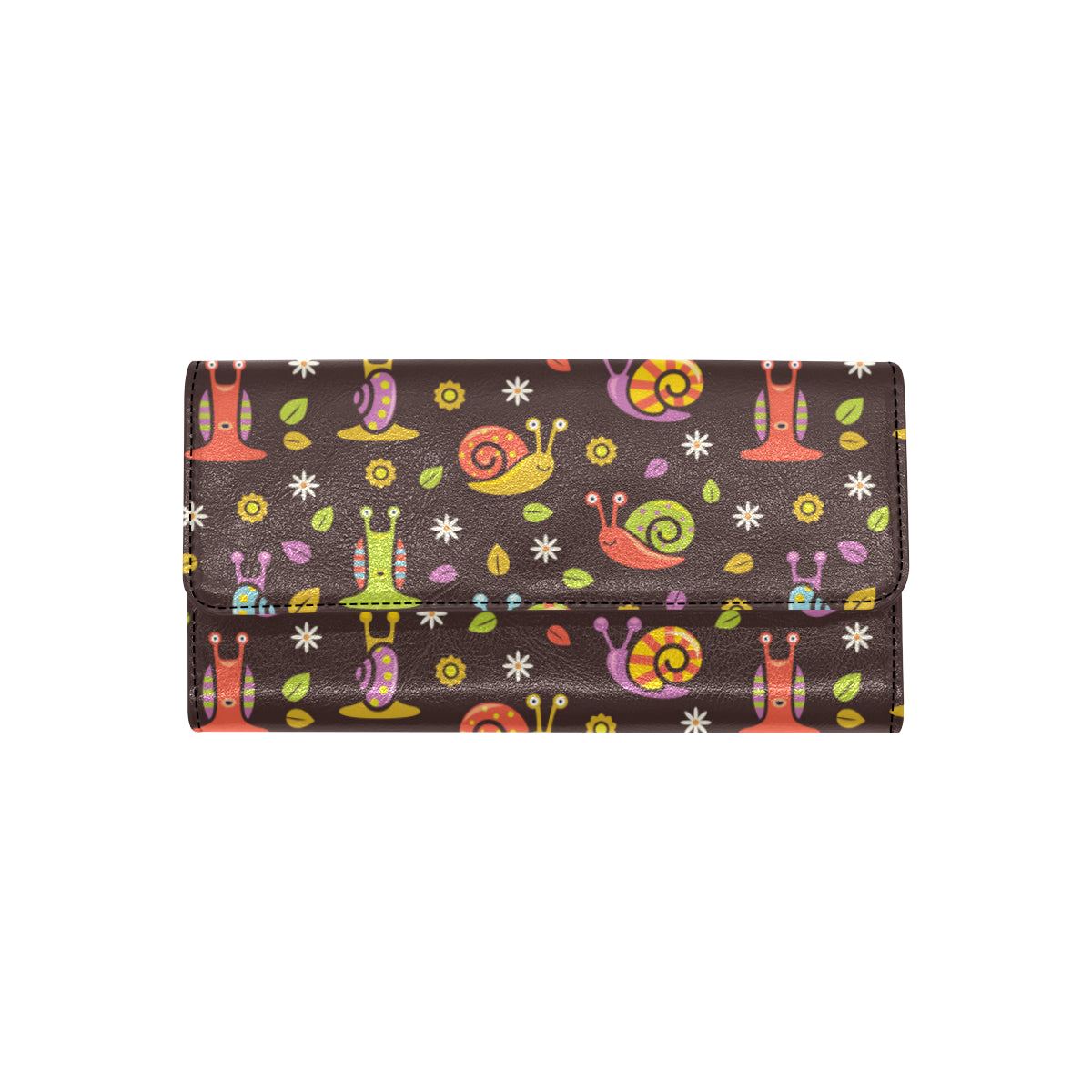 Snail Pattern Print Design 01 Women's Trifold Wallet