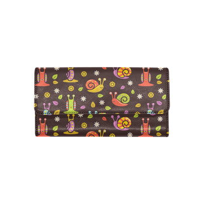 Snail Pattern Print Design 01 Women's Trifold Wallet