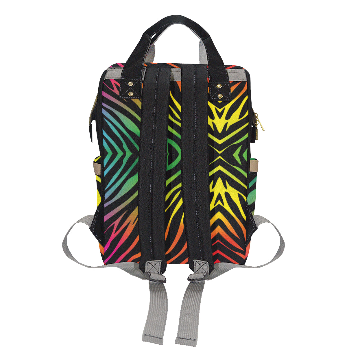 Rainbow Zebra Themed Print Diaper Bag Backpack