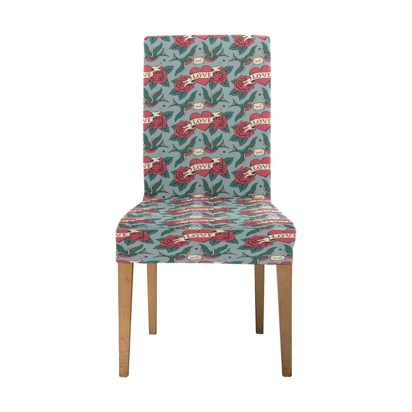 Tattoo Heart Print Design LKS301 Dining Chair Slipcover