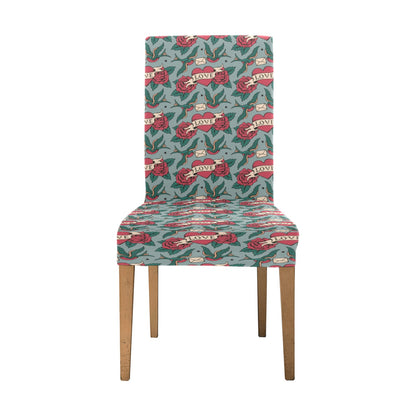 Tattoo Heart Print Design LKS301 Dining Chair Slipcover