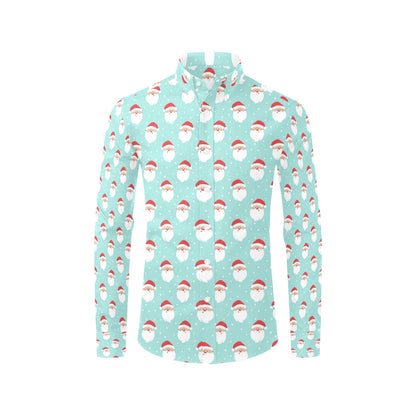 Santa Print Design LKS308 Men's Long Sleeve Dress Shirt