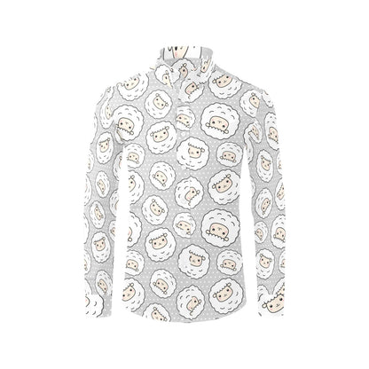 Sheep Print Design LKS401 Men's Long Sleeve Dress Shirt