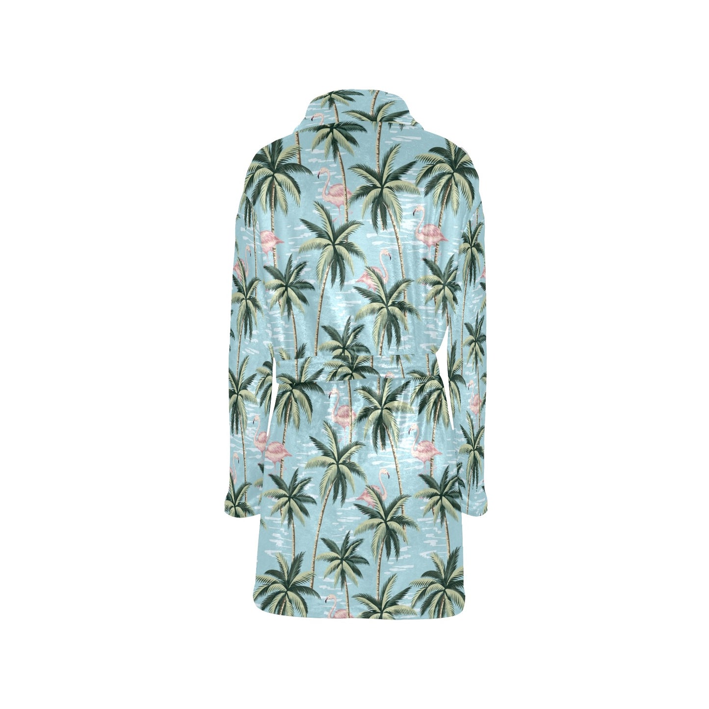 Palm Tree Pattern Print Design PT05 Women's Fleece Robe