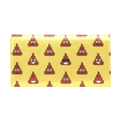 Emoji Poop Print Pattern Women's Trifold Wallet